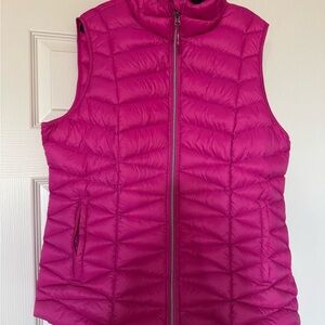 Tangerine Down-Fill Puffer Vest Bright Pink Women's Sz XL Packable